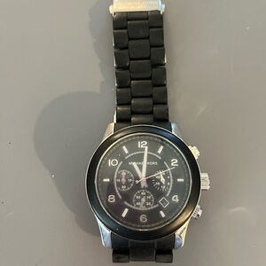 Michael Kors Black and Silver Chronograph Watch